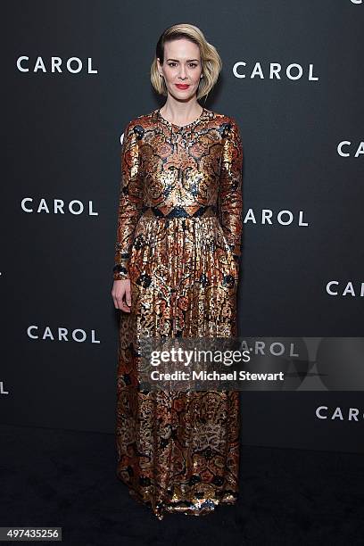 Actress Sarah Paulson attends the "Carol" New York premiere at Museum of Modern Art on November 16, 2015 in New York City.