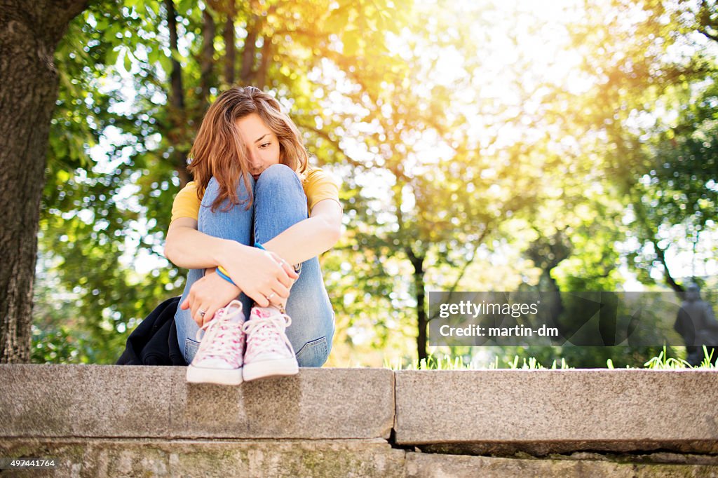 Depressed teenage girl