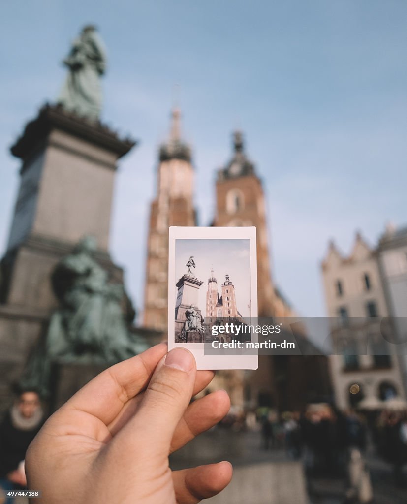 Showing instant photo of Poland