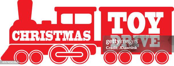 simple red royalty free train icon charity toy drive text - holiday train vector stock illustrations