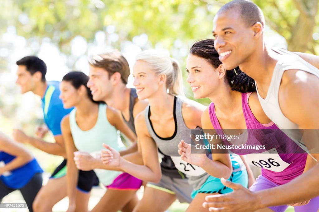 Freunde Laufen In der Marathon