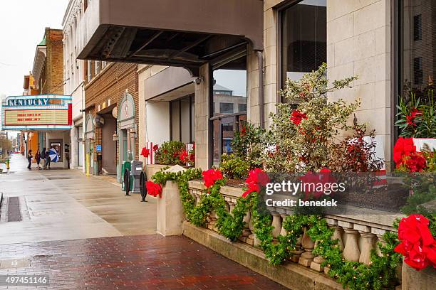 der innenstadt von lexington, kentucky, usa-weihnachten - lexington   kentucky stock-fotos und bilder