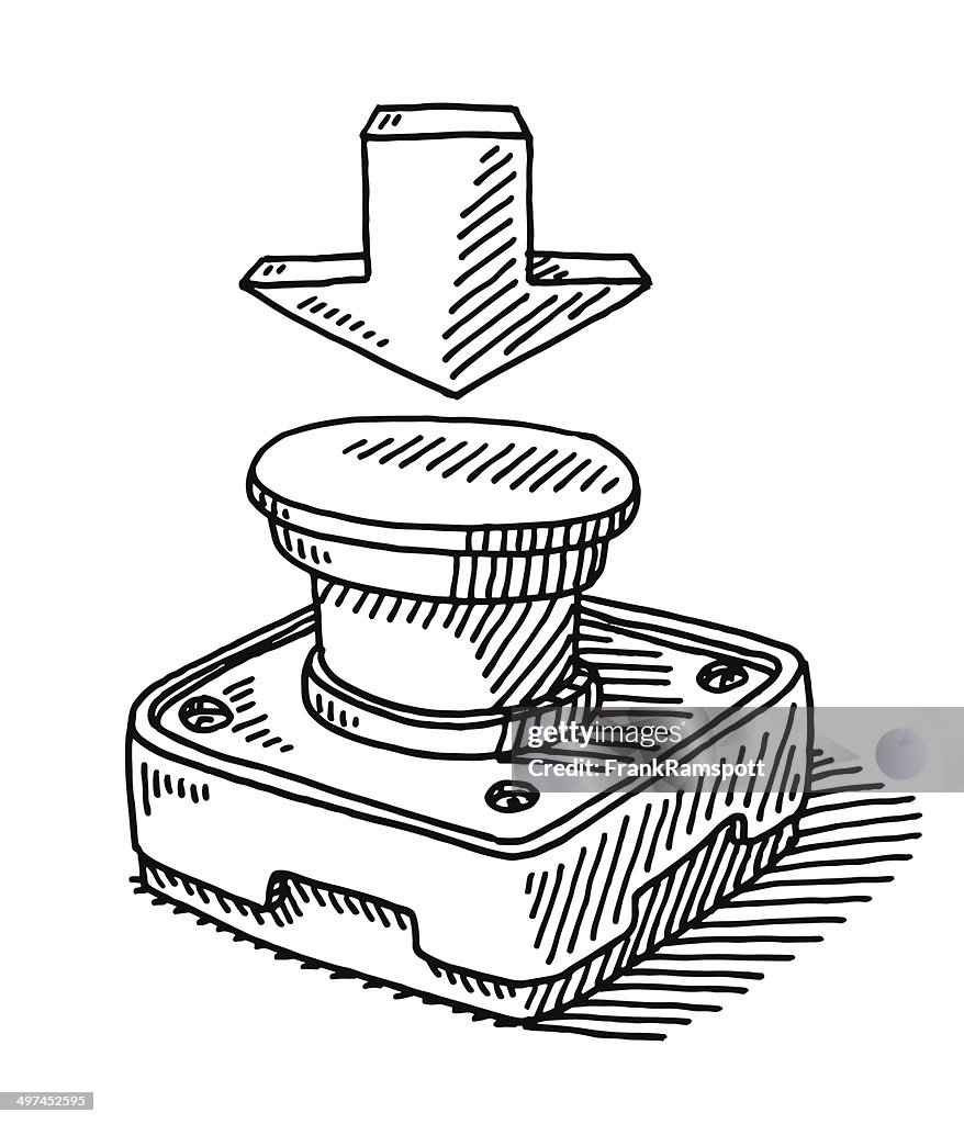 Push Button Arrow Down Drawing
