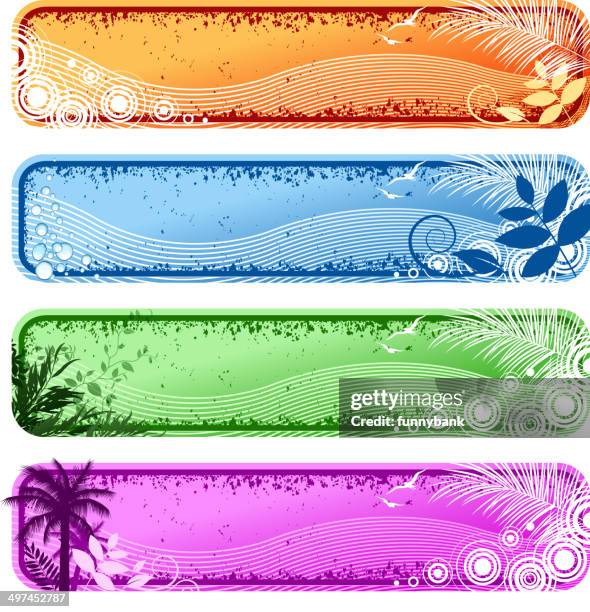 blank summer banners - exploding flower stock illustrations