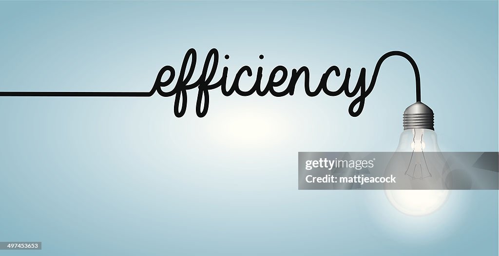 Efficiency Lettering Lightbulb Word Efficiency High-Res Vector Graphic - Getty Images