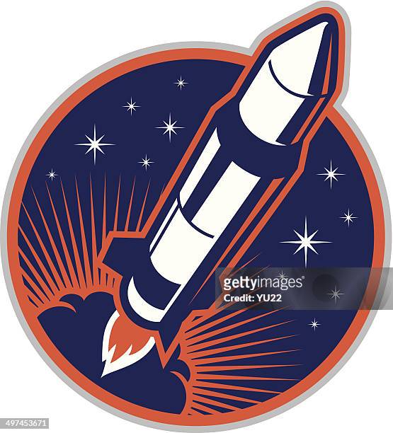 ilustraciones, imágenes clip art, dibujos animados e iconos de stock de cohete en el espacio - despegar actividad