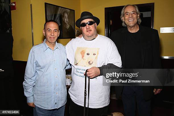 Comedians Gilbert Gottfried, Laugh For Sight Founder Brian Fischler, and Robert Klein attend the 10th Annual Laugh For Sight NYC All-Star Comedy...