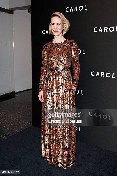 Sarah Paulson attends the "Carol" New York premiere at the Museum of Modern Art on November 16, 2015 in New York City.