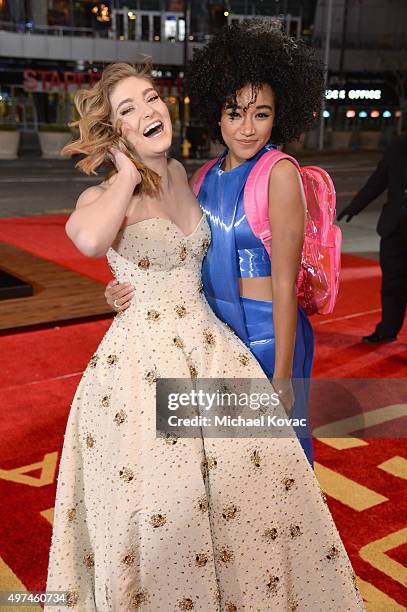 Actresses Willow Shields and Amandla Stenberg attend "Hunger Games: Mockingjay Part 2" Los Angeles Premiere Sponsored By Chrysler on November 16,...