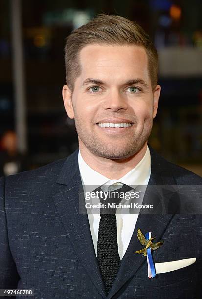 Actor Wes Chatham attends "Hunger Games: Mockingjay Part 2" Los Angeles Premiere Sponsored By Chrysler on November 16, 2015 in Los Angeles,...