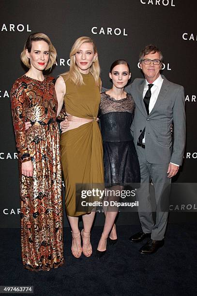 Sarah Paulson, Cate Blanchett, Rooney Mara, and director Todd Haynes attend the "Carol" New York premiere at the Museum of Modern Art on November 16,...