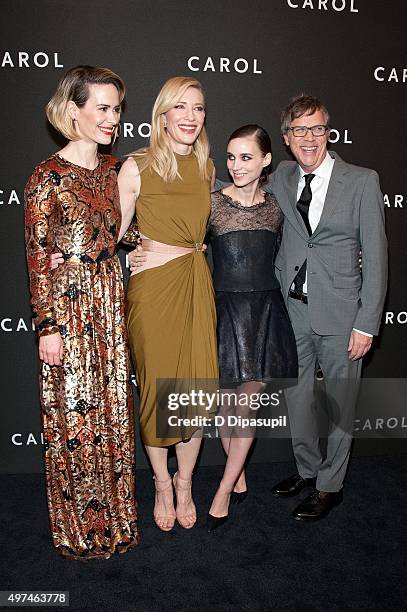 Sarah Paulson, Cate Blanchett, Rooney Mara, and director Todd Haynes attend the "Carol" New York premiere at the Museum of Modern Art on November 16,...
