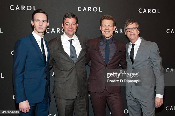 Cory Michael Smith, Kyle Chandler, Jake Lacy, and director Todd Haynes attend the "Carol" New York premiere at the Museum of Modern Art on November...