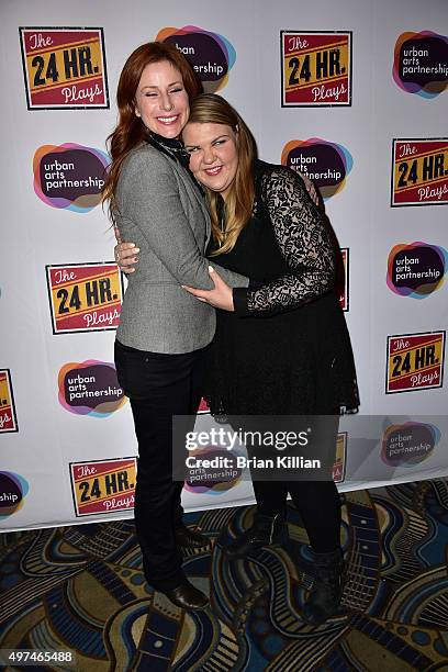 Diane Neal and Ashley Fink attend the 2015 24 Hour Plays On Broadway Gala at American Airlines Theatre on November 16, 2015 in New York City.