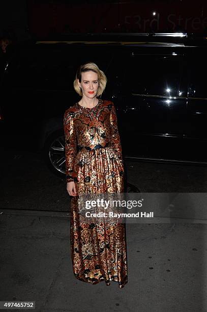 Sarah Paulson is seen in midtown on November 16, 2015 in New York City.