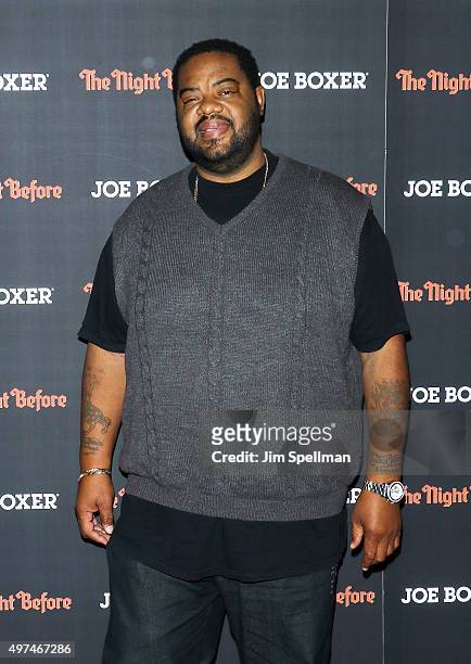 Actor Grizz Chapman attends the "The Night Before" New York premiere at Landmark Sunshine Cinema on November 16, 2015 in New York City.