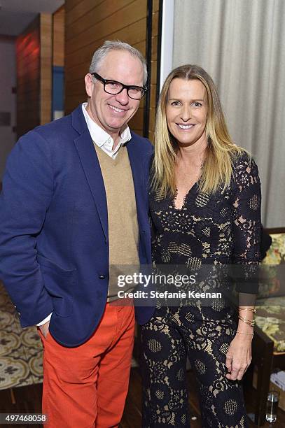 Donald Robertson and India Hicks attend Louise Roe And George Hamilton Celebrate India Hicks With Exclusive Shopping Event at Palihouse on November...