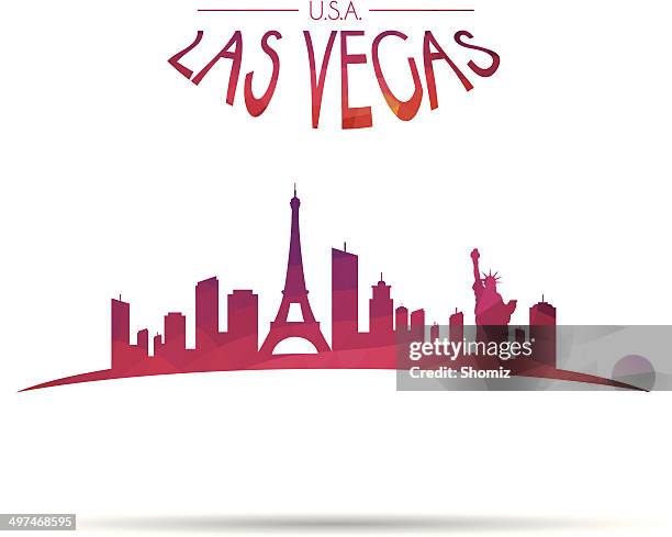 stockillustraties, clipart, cartoons en iconen met modern las vegas cityscape - vegas