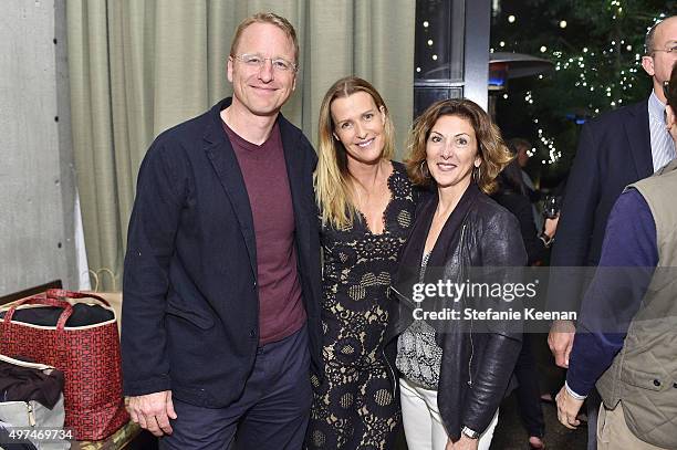 Nicholas Keuper, India Hicks and Jeanette Zachs attend Louise Roe And George Hamilton Celebrate India Hicks With Exclusive Shopping Event at...