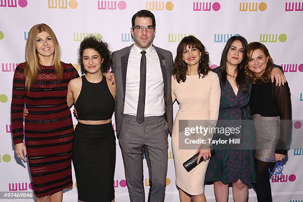 Connie Britton, Ilana Glazer, Zachary Quinto, Carla Gugino, Abbi Jacobson, and Amy Poehler attend Worldwide Orphans 11th Annual Gala at Cipriani on...