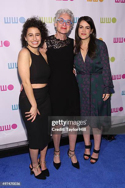 Writers Ilana Glazer, Jane Aronson, and Abbi Jacobson attend Worldwide Orphans 11th Annual Gala at Cipriani on November 16, 2015 in New York City.