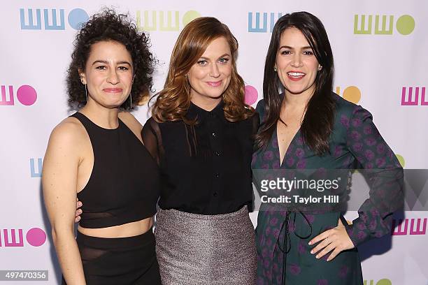 Ilana Glazer, Amy Poehler, and Abbi Jacobson attend Worldwide Orphans 11th Annual Gala at Cipriani on November 16, 2015 in New York City.