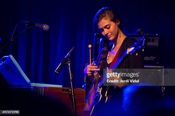 Danielle Aykryd of Elvis Perkins band performs on stage at Sala Apolo on November 16, 2015 in Barcelona, Spain.