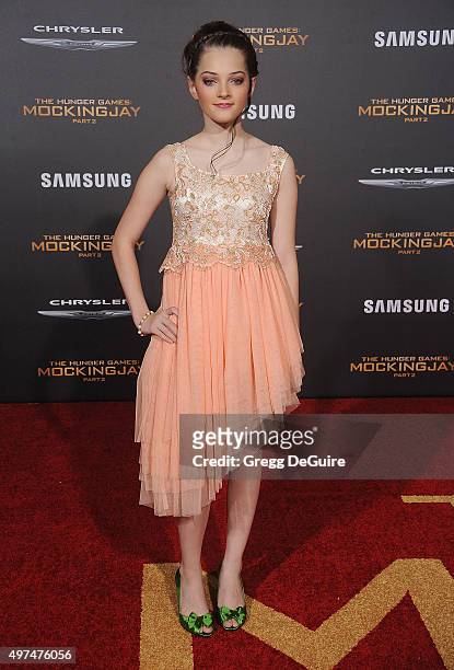 Actress Erika Bierman arrives at the premiere of Lionsgate's "The Hunger Games: Mockingjay - Part 2" at Microsoft Theater on November 16, 2015 in Los...