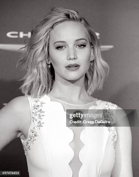 Actress Jennifer Lawrence arrives at the premiere of Lionsgate's "The Hunger Games: Mockingjay - Part 2" at Microsoft Theater on November 16, 2015 in...