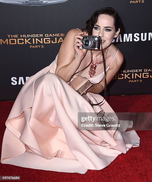 Jena Malone arrives at the Premiere Of Lionsgate's "The Hunger Games: Mockingjay - Part 2" at Microsoft Theater on November 16, 2015 in Los Angeles,...