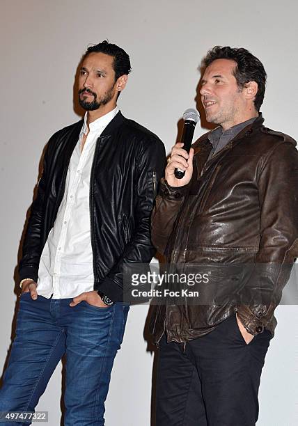 Actor Stany Coppet, and director Jeremy Banster attend 'La Vie Pure' Paris Premiere at Cinema L'Entrepot on November 16, 2015 in Paris, France.
