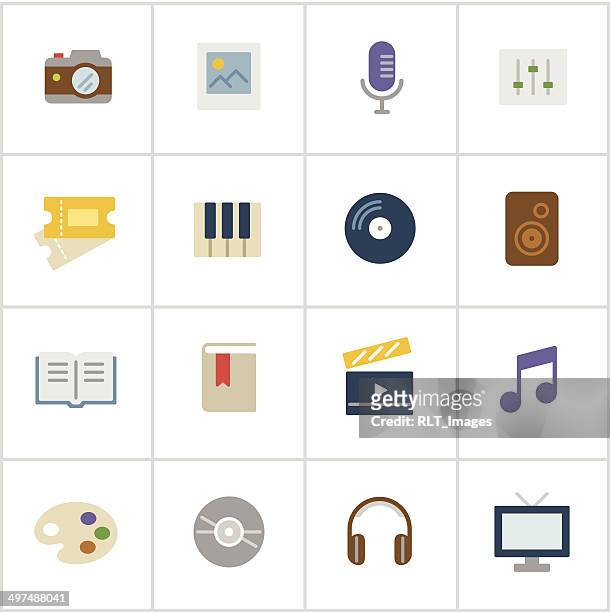 everyday media icons — poly series - photograph icon stock illustrations