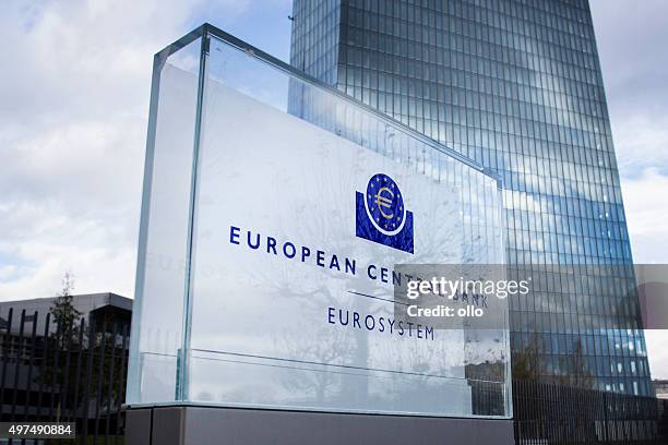 ecb frankfurt - europese centrale bank stockfoto's en -beelden