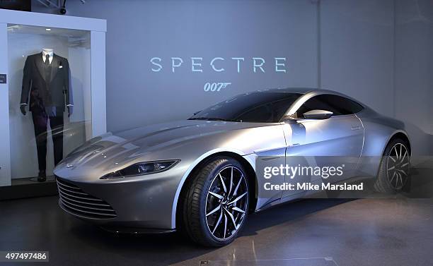 Atmosphere at a photocall for an exhibition of the Cars featured in the new James Bond film "Spectre" at the London Film Museum on November 17, 2015...