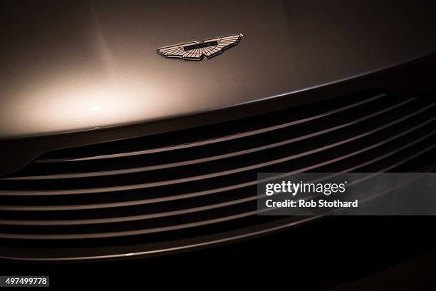 An Aston Martin DB10, produced exclusively for the latest James Bond film Spectre, is displayed at the London Film Museum on November 17, 2015 in...