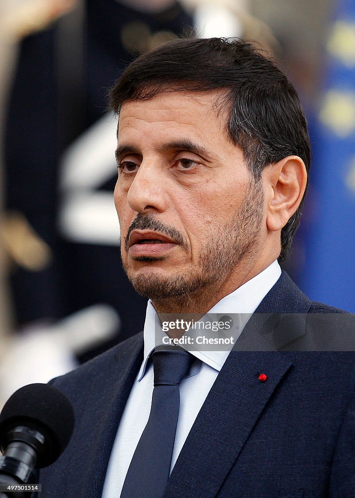 French President Francois Hollande Receives Qatari Interior Minister Sheikh Abdullah bin Nasser bin Khalifa Al Thani