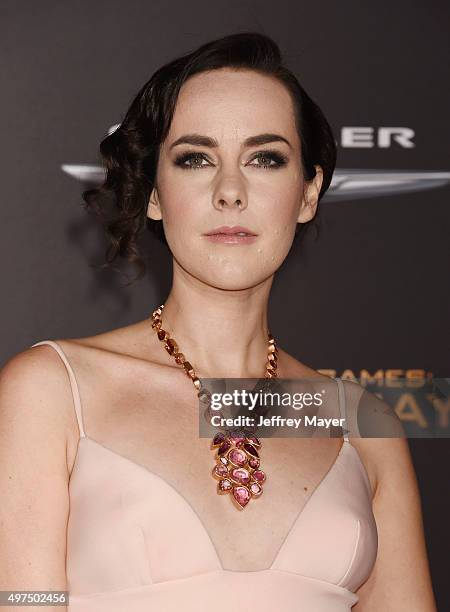 Actress Jena Malone arrives at the premiere of Lionsgate's 'The Hunger Games: Mockingjay - Part 2' at Microsoft Theater on November 16, 2015 in Los...