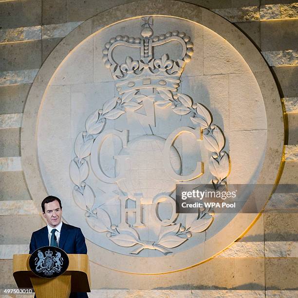 Chancellor of the Exchequer George Osborne delivers a speech on his spending review at GCHQ on November 17, 2015 in Cheltenham, England. Chancellor...