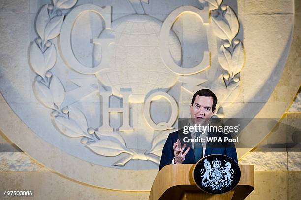 Chancellor of the Exchequer George Osborne delivers a speech on his spending review at GCHQ on November 17, 2015 in Cheltenham, England. Chancellor...