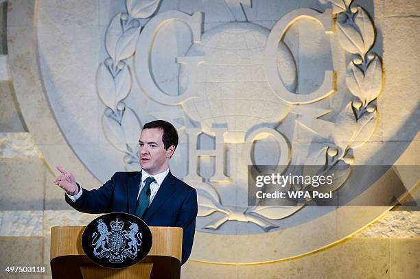 Chancellor of the Exchequer George Osborne delivers a speech on his spending review at GCHQ on November 17, 2015 in Cheltenham, England. Chancellor...