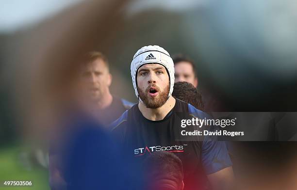 Dave Attwood looks on during the Bath training session held at Farleigh House on November 17, 2015 in Bath, England.