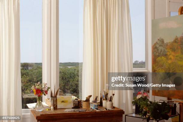View out the window of Jane Freilicher's art studio, Water Mill, Long Island, New York, August 1992.