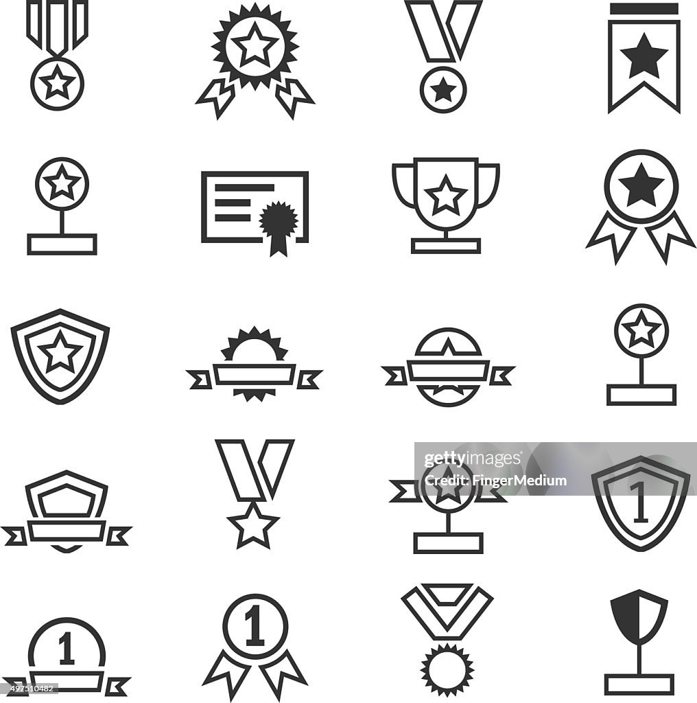 Awards icons set