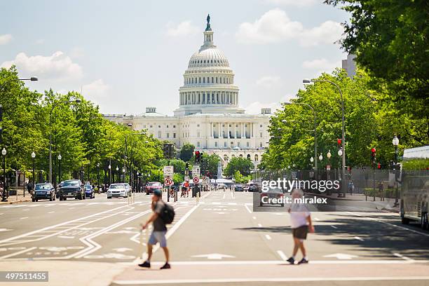 pennsylvania avenue and united states capitol, washington, d.c. usa - pennsylvania avenue washington dc stock pictures, royalty-free photos & images