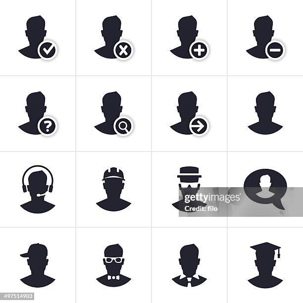 people user icons and avatars - stereotypically working class stock illustrations