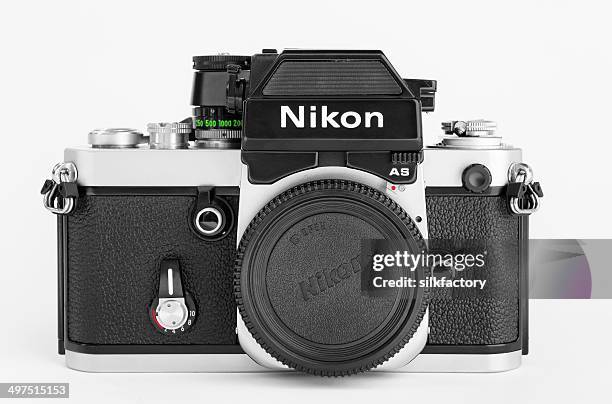 nikon f2as photomic 35mm single-lens reflex professional film camera - nikon stock pictures, royalty-free photos & images