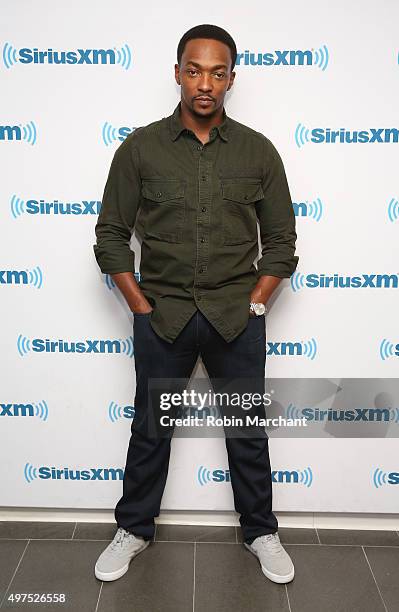 Anthony Mackie visits at SiriusXM Studios on November 17, 2015 in New York City.