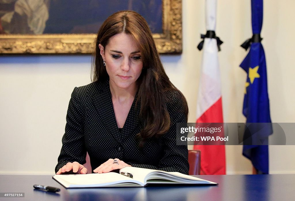 The Duke And Duchess of Cambridge Sign Book Of Condolences