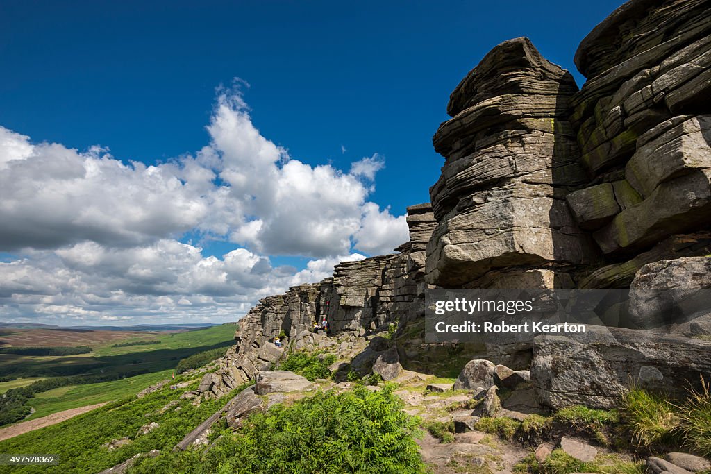Stanage edge in the Peak District, Derbyshire, England.