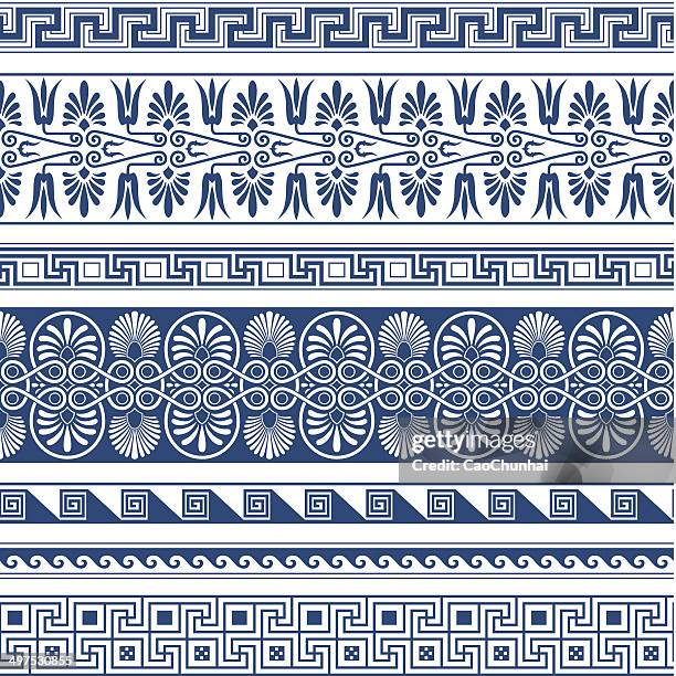 the frames of ancient greek style - greek culture stock illustrations